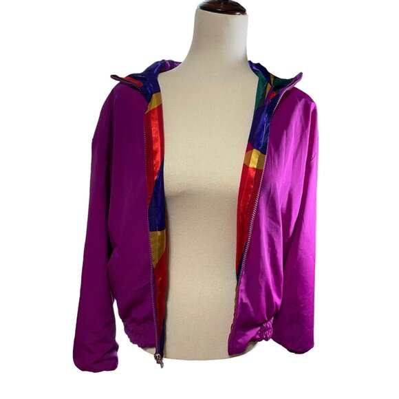 American Designer Styles ADS Womens Reversible Full Zip Bomber Jacket Size Small - Picture 4 of 16